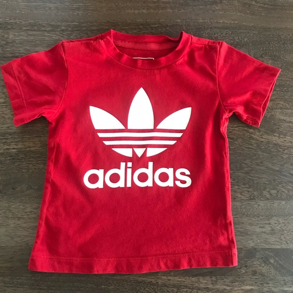 adidas red trefoil shirt